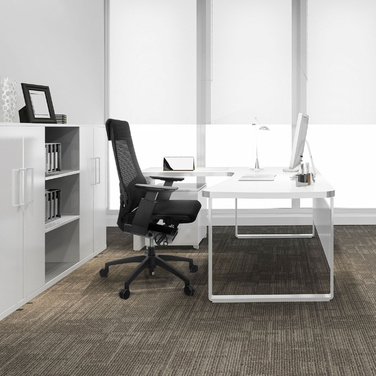 Офісний крісло GENIDIA SMART BLACK з сітчастою спинкою, чорний колір, hjh OFFICE