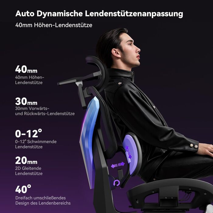 Ігрове крісло AutoFull G7 2.0 з підігрівом, охолодженням та RGB-підсвіткою