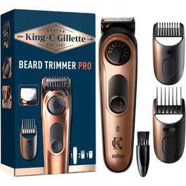 Електричний тример для бороди King C. Gillette Pro для чоловіків, 40 довжин, знімні леза з нержавіючої сталі, водонепроникний