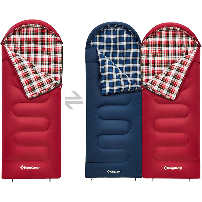 Дитячий зимовий спальний мішок KingCamp Cloud 300 XL, широкий, бавовна