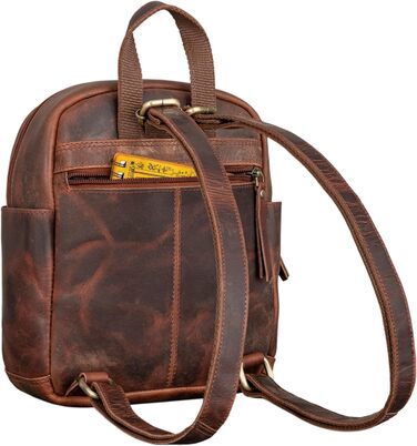 Жіночий міні-рюкзак STILORD Gerda з натуральної шкіри, вінтажний міський daypack, компактний стильний рюкзак для міста, колір: коньяк (Porto), преміум якість