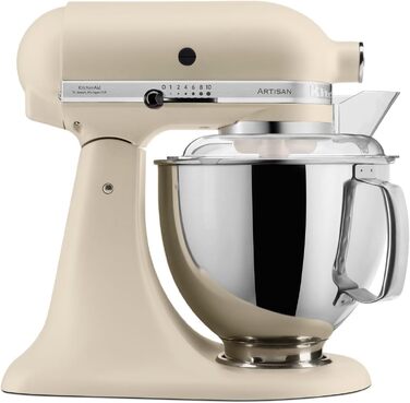 Кухонна машина KitchenAid Artisan: планетарний міксер з нахильною головою, 2 чаші з нержавіючої сталі по 4.8 л та набором із 5 аксесуарів
