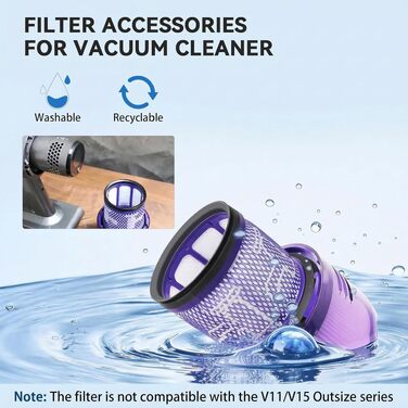 Акумулятор Morpilot V7 8000mAh для пилососа Dyson V7 SV11 Animal, Motorhead, Pro, Trigger, Fluffy + фільтри (V11 8.0Ah)