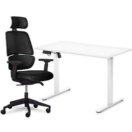 Комплект Mealux PowerDesk Lite Black + Leo Air Plus Black (арт. EVO-201 Lite W/W +Y 546 KB)