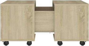 Журнальний стіл vidaXL розсувний з ДСП, сонома, 60x60x38 см, для вітальні, кавовий, чайний