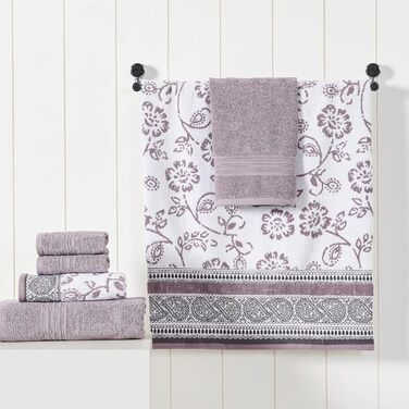 Комплект рушників Modern Threads Ophelia Orchid, 6 шт. — 2 банних, 2 для рук, 2 для обличчя, жакардові, бавовна, фіолетовий колір