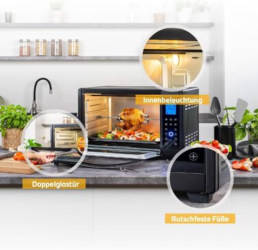 Міні-піч TZS First Austria Digital 30L 1600W з регулюванням температури та таймером - для кухні та кемпінгу