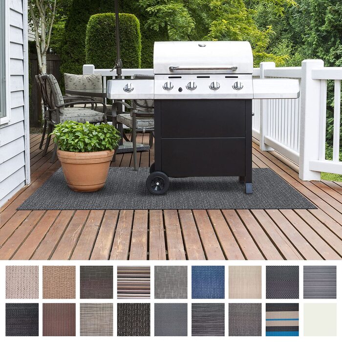 Захисний килимок для гриля Floordirekt Grillmatte Geona 90x180 см для газових та вугільних грилів - захист підлоги, тераси, саду