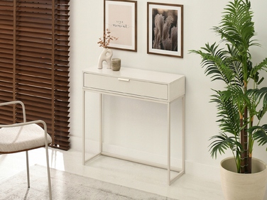 Консольний столик Mebel-Partner, крем матовий, 80 x 76,5 x 28 см