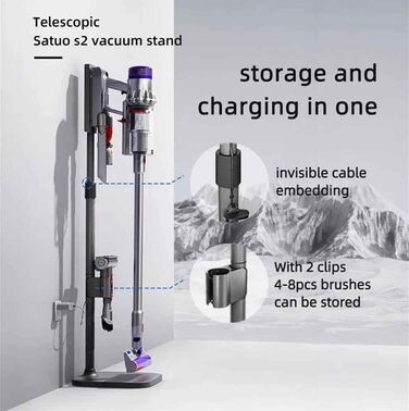 Підставка для зберігання пилососа WuYan, телескопічна, для Dyson V7 V8 SV10 V11 SV12 V15