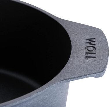 Жаростійка каструля Woll Diamond Lite з алюмінієвого лиття з антипригарним покриттям, з кришкою, 3,7 л, 27x22 см, для газових, електричних, склокерамічних, галогенових плит, не для індукції, антрацит