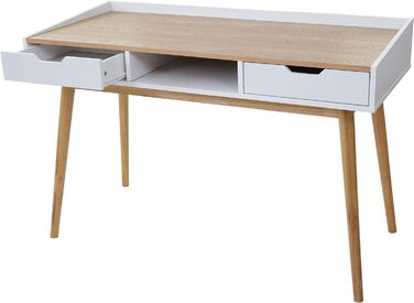 Письмовий стіл Mendler HWC-A70, комп'ютерний, 120x55 см, МДФ, під шпон ясеня
