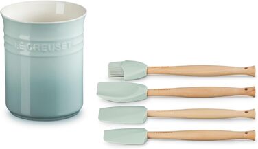 Набір кухонних аксесуарів Le Creuset Craft Series з керамічним казаном, 5 предметів, колір Морська сіль (Sea Salt)
