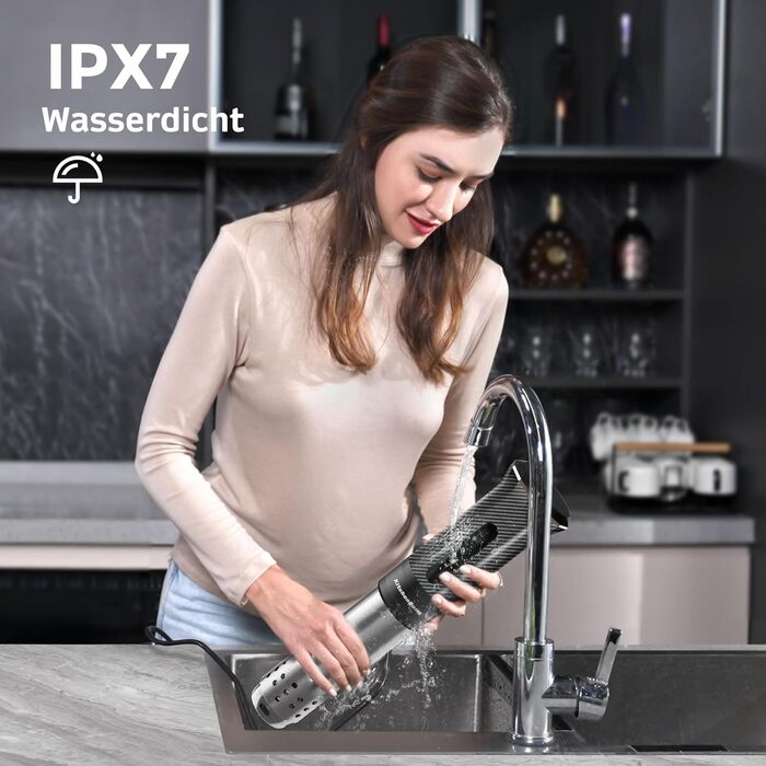 Су-від кухонний прилад KitchenBoss з Wi-Fi: стабільний, прецизійний, тихий, з LED-дисплеєм, IPX7, 1100W, 40°C-90°C
