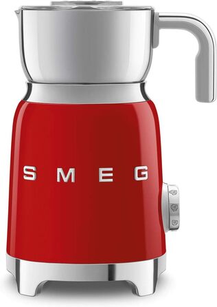 Електричний індукційний спінювач молока SMEG MFF11RDEU, 600 мл, 500 Вт, 6 програм, знімна карафа, червоний, преміум-дизайн