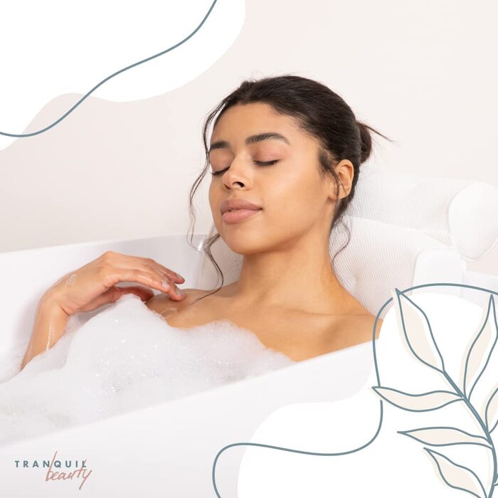 TranquilBeauty подушка для ванни – нековзна, ергономічна, для голови та спини, у подарунковій коробці