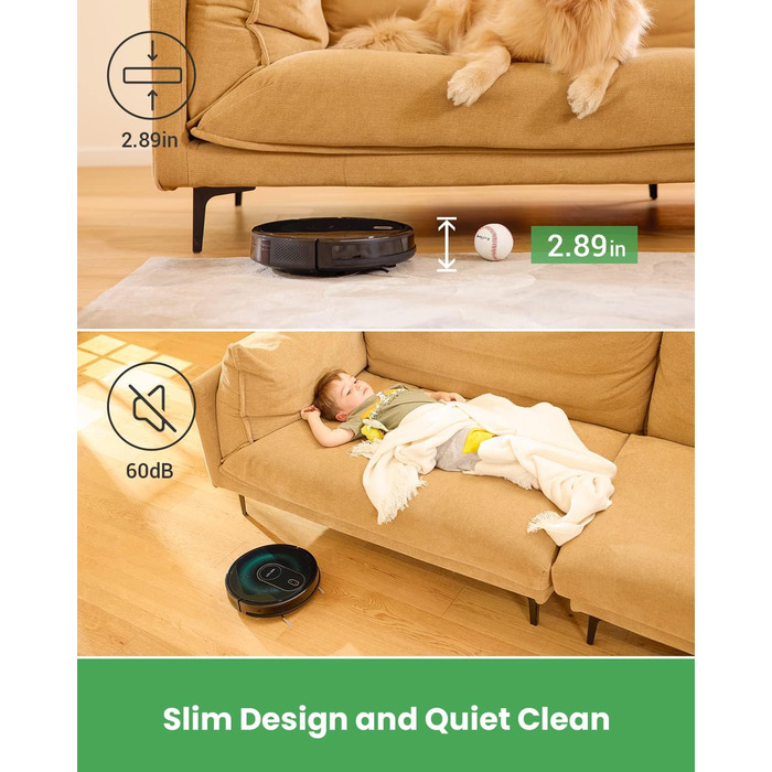 Робот-пилосос Vactidy Nimble T8 2-в-1 з функцією миття, 3000Pa, 120 хвилин роботи, сумісний з Alexa, App, Siri, для видалення шерсті тварин, чорний