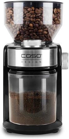 Електрична кавомолка CASO Barista Crema з регулюванням помелу, професійний дисковий механізм, потужність 150 Вт, для зернової кави