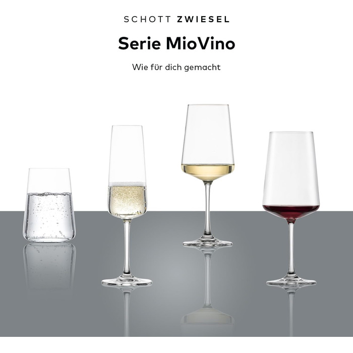 Набір склянок для води SCHOTT ZWIESEL MioVino, Tritan-кришталь, стійкі до миття в посудомийній машині, 4 шт, 8х12 см