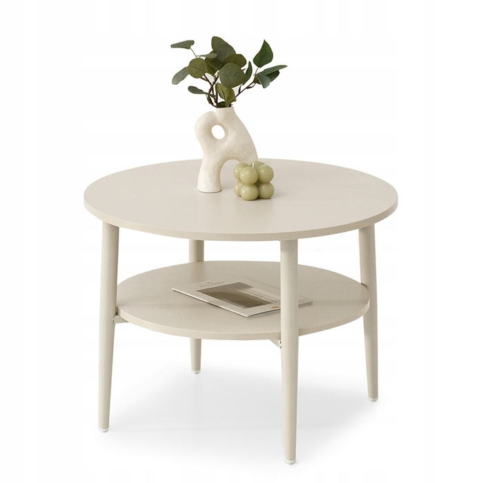 Журнальний стіл Mebel-Partner круглий, 60 x 60 x 45 см, кремовий