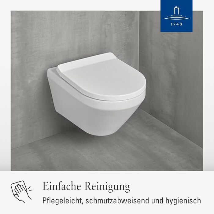 Сидіння для унітаза Villeroy & Boch Architectura D-подібне, біле глянцеве, з мікроліфтом (SoftClose), знімне, термопласт (дуропласт), арт. 98M9C101