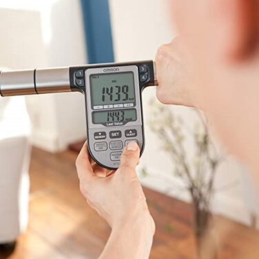 OMRON BF511 – клінічно точний аналізатор складу тіла, 8 сенсорів, вимірювання ваги, жиру, вісцерального жиру, м’язової маси, базового обміну, бірюзовий