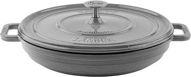 Чавунний каструля Sallys 'Samira' Deluxe 2,2 л, універсальна, для всіх плит і духовки до 250°C, сірий