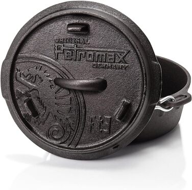 Казан Petromax Feuertopf FT3 з плоским дном для всіх типів плит, гриля та відкритого вогню, 1.6 л