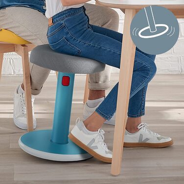 Ергономічний стілець Leitz Active Ergo Cosy, регульований по висоті 46-79 см, круглий офісний стілець-гойдалка, синій