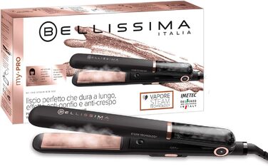Парова праска для волосся Bellissima My Pro Steam B28 100 з керамічним покриттям, регулюванням температури 170-230°C, швидким нагрівом, для тривалого випрямлення волосся