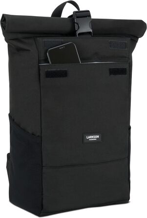 Рюкзак LARKSON Rolltop з відділенням для ноутбука, водостійкий, універсальний, чорний, для жінок і чоловіків, для університету, роботи, велосипеда, подорожей