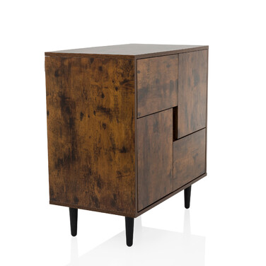 Сервант / комод LYKKJA 77x39,5x72 см 2 шухляди 2 двері коричневий/чорний hjh LIVING