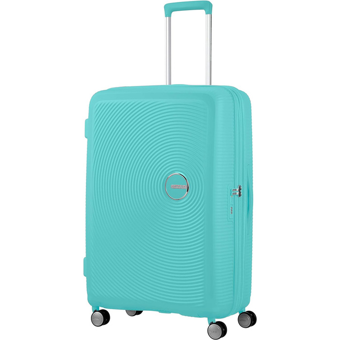 Валіза American Tourister Soundbox, розширювана, 77 см, 97/110 л, синя, з TSA-замком, на колесах-спінерах