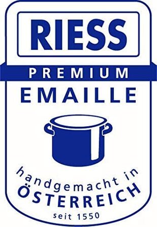 Овальна гусятниця Riess CLASSIC з кришкою, 6.5 л, емальована, 38 см, для індукції, синя зовні, чорна всередині