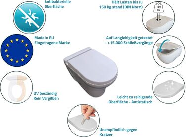 Універсальна туалетна кришка і сидіння Aqua Bagno D-форма з мікроліфтом, знімний унітазний комплект Zero