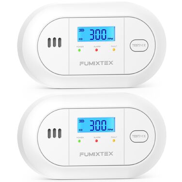 Портативний детектор чадного газу (CO) з LCD-дисплеєм, комплект 2 шт.