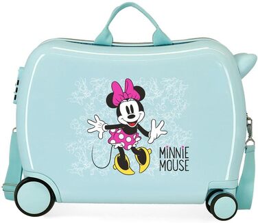 Дитячий валіз Disney Minnie Enjoy the Day, зелений, 50x38x20 см, жорсткий ABS, кодовий замок, 34 л, 2,1 кг, 4 колеса, ручна поклажа, бірюзовий