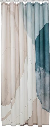 Душова завіса Sealskin Earth 180x200 см, поліестер, темно-зелена/біло-бежева
