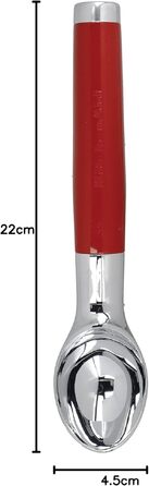 Ложка для морозива KitchenAid Eisportionierer, червона (Empire Red), нержавіюча сталь, для тіста, для мийки посуду