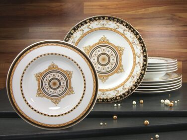 Сервіз столовий Creatable Majestosa, 12 предметів, порцеляна, чорний, багатобарвний, 31x30x24 см