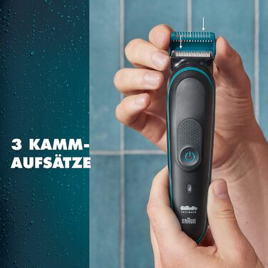 Інтимний тример Gillette Intimate i5 для чоловіків, водонепроникний бездротовий бритва для інтимної зони з довговічними лезами для сухого і вологого гоління
