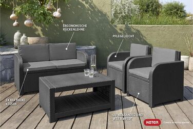 Набір садово-розплідницьких меблів Allibert by Keter Modena: 4-х місний, сірий, з подушками, для саду та тераси.
