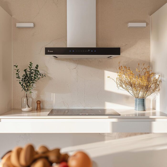 Витяжка для кухні KKT KOLBE FLAT6006ED 60 см, сталь та чорне скло, з WLAN, сенсорним керуванням та режимами відводу/рециркуляції повітря