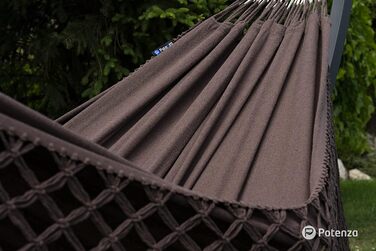 Гамак Potenza Medelin Boho для двох з підставкою, 100% бавовна, подвійний, 230x160 см, витримує до 200 кг, стійка до погодних умов