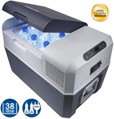 Автомобільний компресорний холодильник Mobicool FR40 38л 12/24/230V: для кемпінгу, авто, фургона, подорожей. З функцією заморозки та цифровим дисплеєм