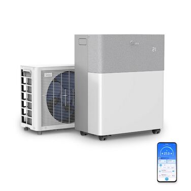 Мобільний кондиціонер Midea PortaSplit-E 12000 BTU (3.5 кВт), охолодження A++/обігрів A+, персиковий, до 42 м² - тихий режим 39 дБ