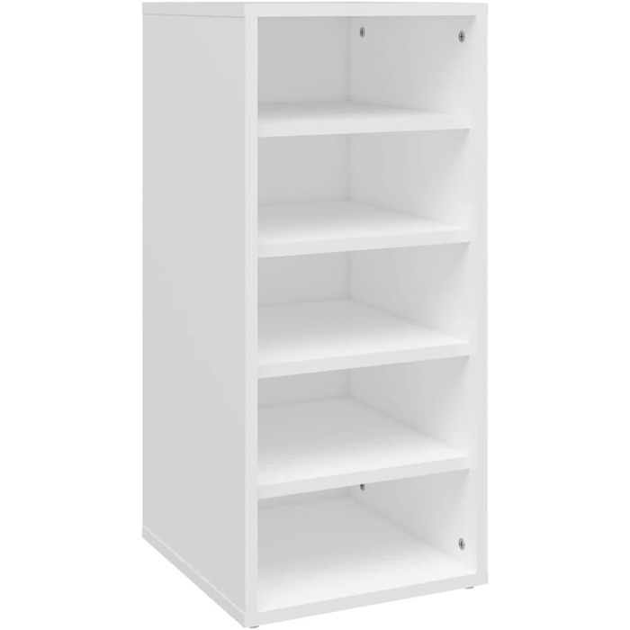 vidaXL шафа для взуття з 5 відділеннями, біла, 31,5x35x70 см, деревостружкова плита, навісний стелаж для зберігання взуття