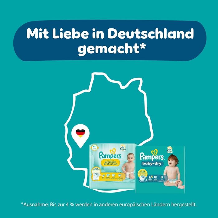 Підгузки Pampers Premium Protection розмір 2 (4-8 кг), 74 шт, подвійний захист від протікань