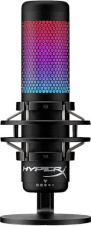 HyperX QuadCast S – RGB USB конденсаторний мікрофон для ПК, PS4, Mac, із захистом від вібрацій та ударів, поп-фільтром, для ігор, стрімінгу, подкастів, Twitch, YouTube, Discord