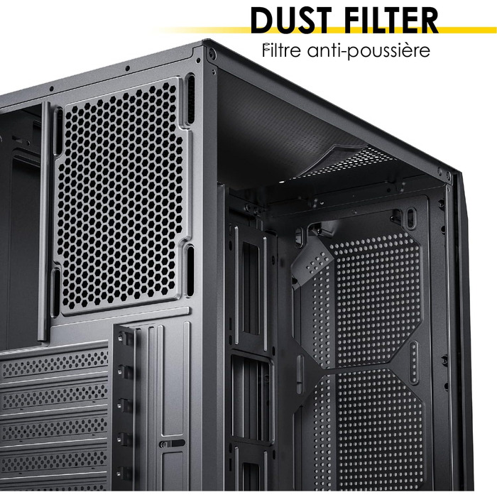 Ігровий корпус для ПК EMPIRE GAMING Ruby ARGB, середній Tower ATX/MATX/ITX, 4 вентилятори 120 мм, адресне підсвічування RGB, акрилова бічна панель, чорний
